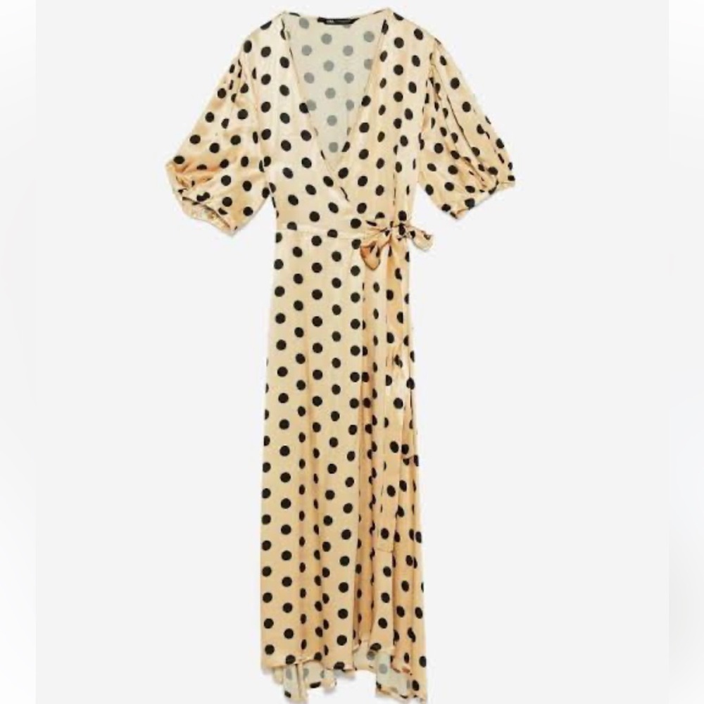 Zara maxi wrap polka dot dress - Picture 7 of 9